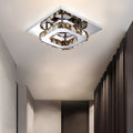 Flush Mount LED Ceiling Light with Crystal and Square Design for Bedroom Fixtures