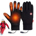 Heated Winter Thermal Gloves with Touchscreen Fingertips and Zipper Back