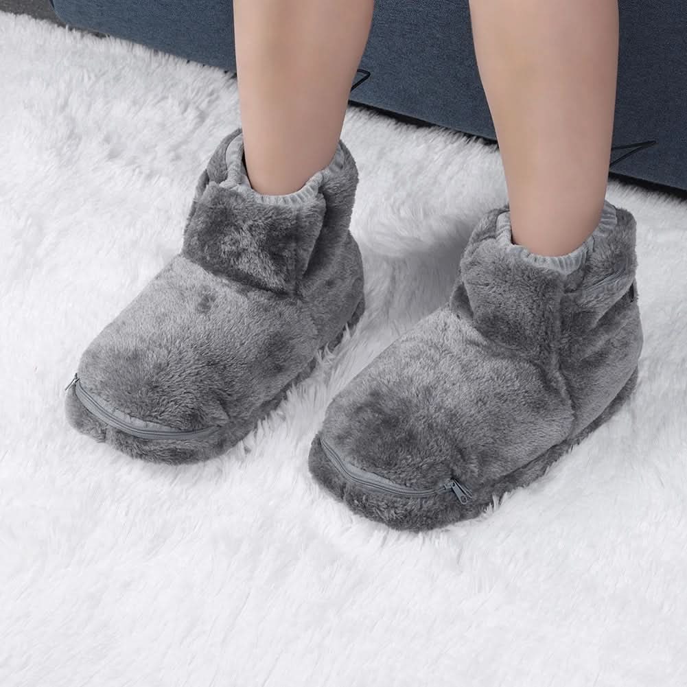 Heated Winter Slippers with USB Warming Plush Bootie and Arch Support