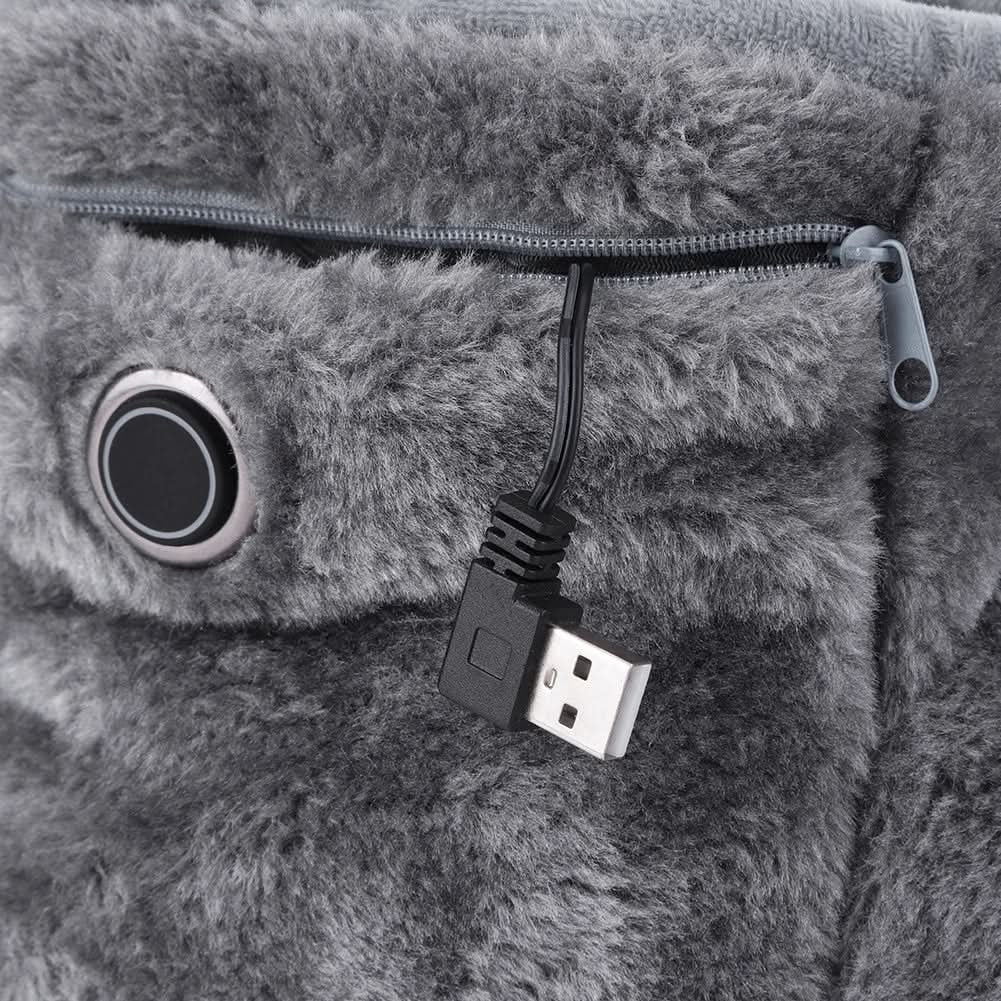 Heated Winter Slippers with USB Warming Plush Bootie and Arch Support