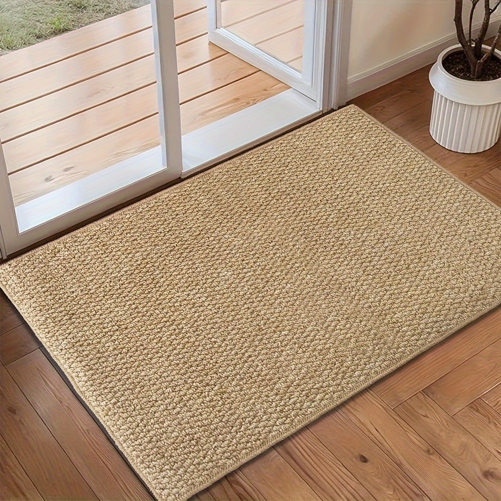 Indoor Doormat for Entryway with Absorbent Woven Texture and Non-Slip Backing Front Door Rug