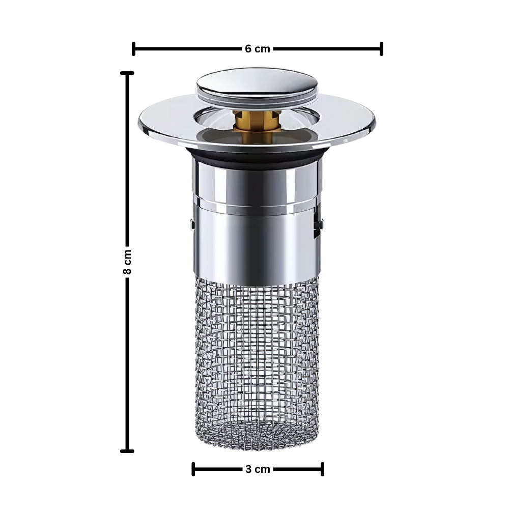 Universal Pop-Up Sink Stopper with Drain Filter and Odor Blocker