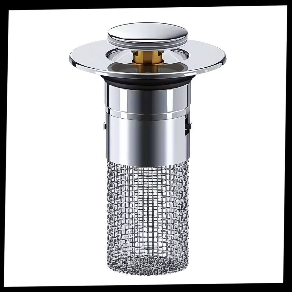 Universal Pop-Up Sink Stopper with Drain Filter and Odor Blocker