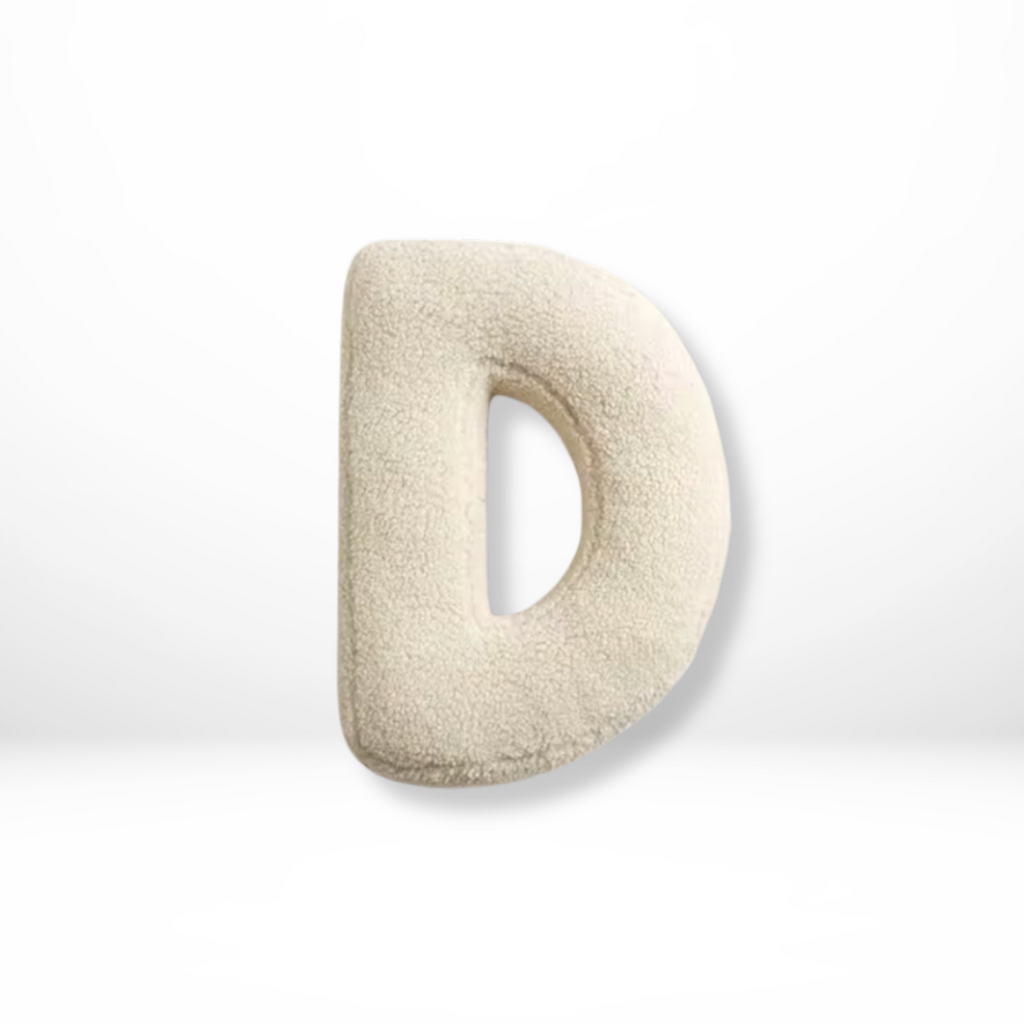 Alphabet Letter Throw Pillow with Sherpa Fabric and Plush Stuffed Design Personalized