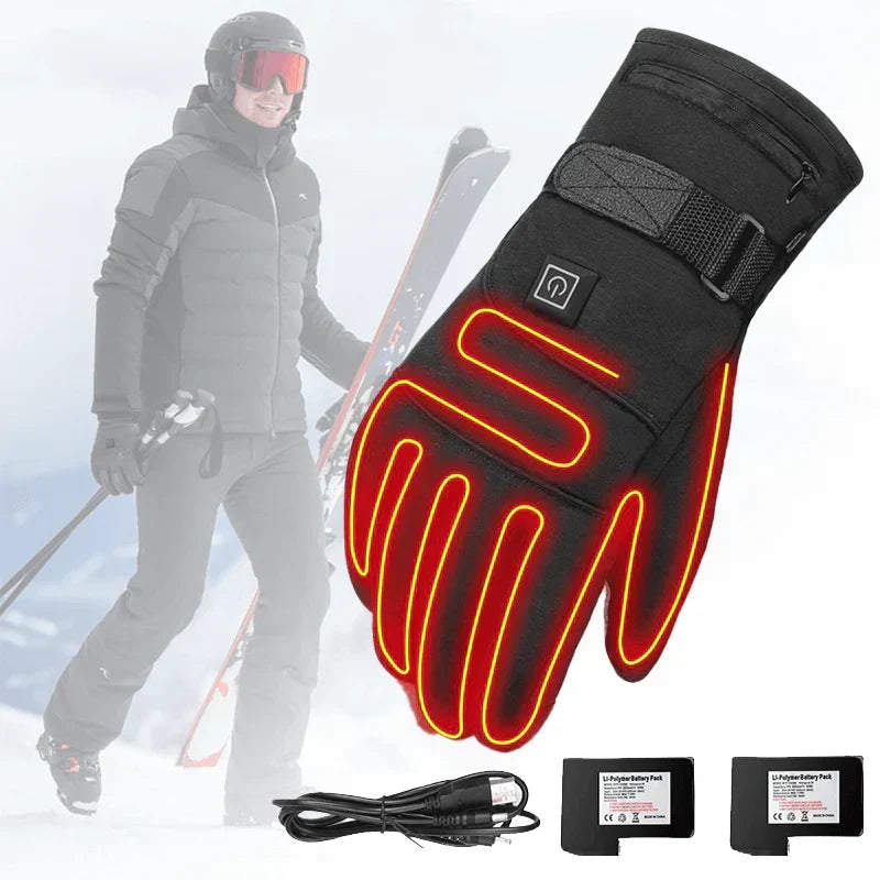 Rechargeable Heated Outdoor Gloves Waterproof Thermal Hand Warmers